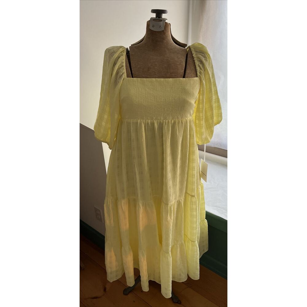Amanda Uprichard Yellow Midi Dress